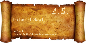 Leibold Saul névjegykártya
